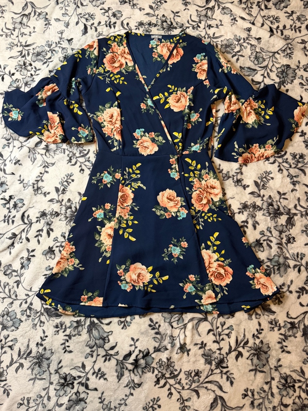 Charlotte Russe Navy Floral Mini Dress